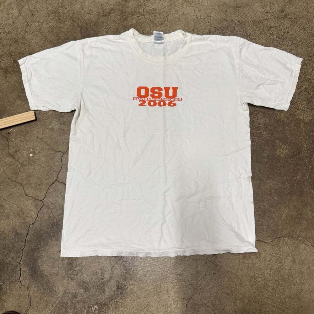Gildan OSU Beaver Nation Migration 2006 T-Shirt Size L White